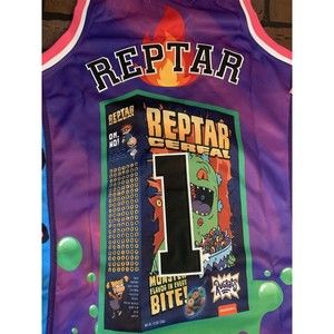 RUGRATS REPTAR CEREAL Headgear Classics‎ Basketball Jersey ~Never Worn~ L XL